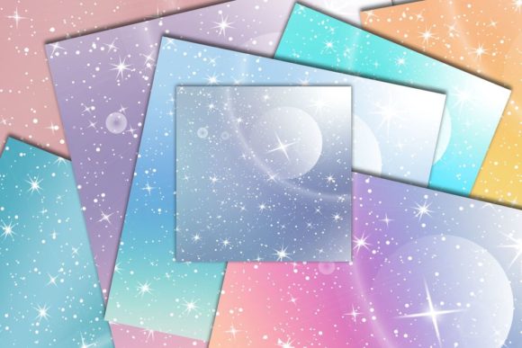 Elevate Your Digital Art with Moonlight Sky Gradient Glitter Designs