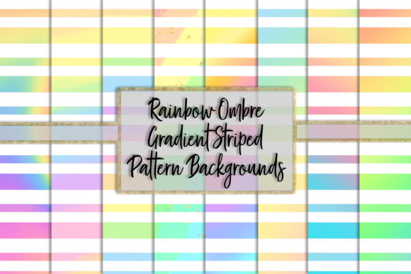 Exploring the Versatility of Rainbow Ombre Gradient Striped Patterns in Digital Design