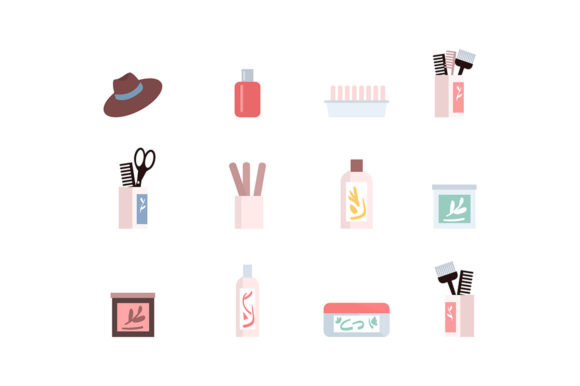 Visualizing Beauty: A Guide to the Hair Care Products Flat Color Object Set