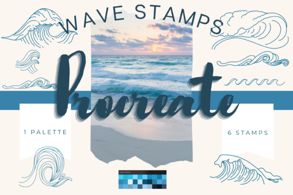 Wave Stamp Set for Procreate Palette
